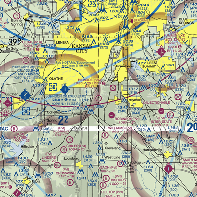 Hillside Airport (63K) VFR Sectional  Gaming Mouse Pad