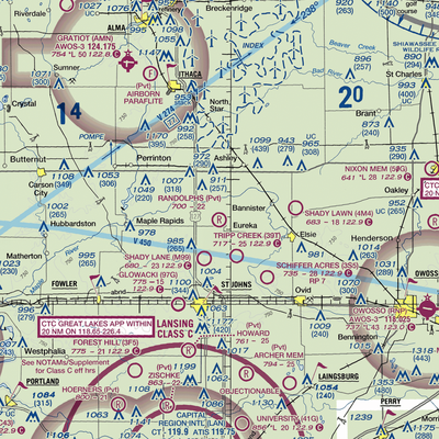 Randolph's Landing Area Airport (61G) VFR Sectional  Gaming Mouse Pad