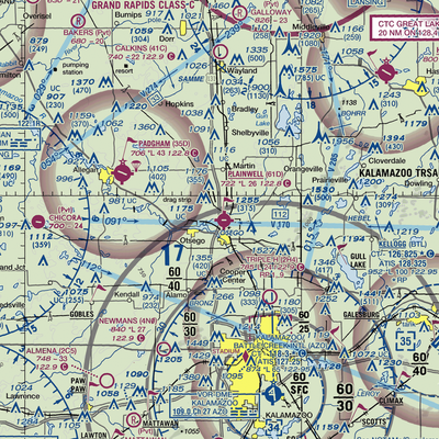 Plainwell Municipal Airport (61D) VFR Sectional  Gaming Mouse Pad