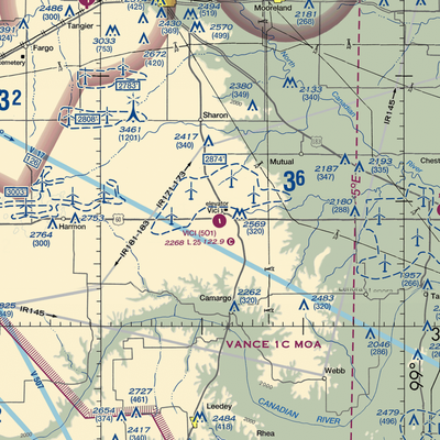 Vici Municipal Airport (5O1) VFR Sectional  Gaming Mouse Pad