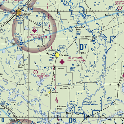 De Witt Municipal Airport Whitcomb Field (5M1) VFR Sectional  Gaming Mouse Pad