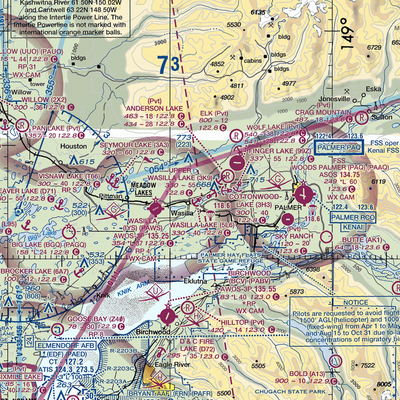 Wasilla Lake Seaplane Base (5L6) VFR Sectional  Gaming Mouse Pad