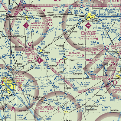 Flora Municipal Airport (5I2) VFR Sectional  Gaming Mouse Pad