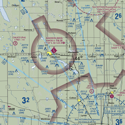 East Dakota Flying Club Seaplane Base (5G3) VFR Sectional  Gaming Mouse Pad