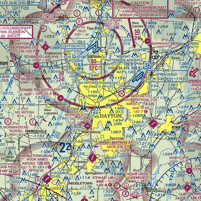 Dayton Transportation Center Heliport (5D7) VFR Sectional  Gaming Mouse Pad