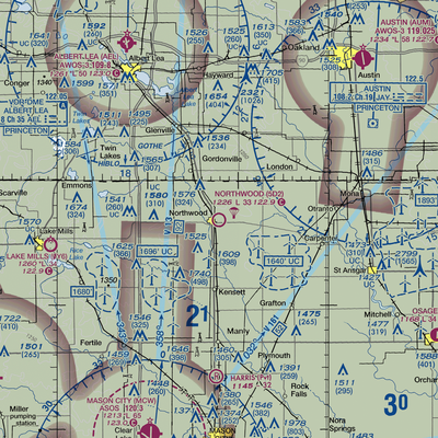 Northwood Municipal Airport (5D2) VFR Sectional  Gaming Mouse Pad