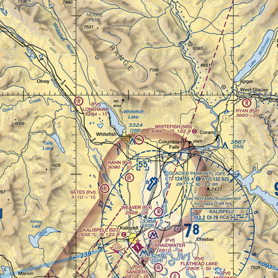 Whitefish Airport (58S) VFR Sectional  Gaming Mouse Pad