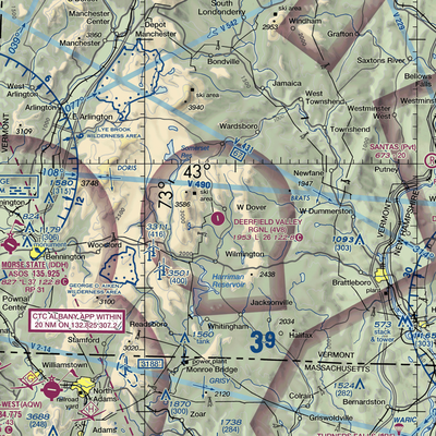 Mount Snow Airport (4V8) VFR Sectional  Gaming Mouse Pad