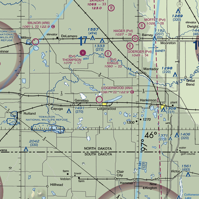 Lidgerwood Municipal Airport (4N4) VFR Sectional  Gaming Mouse Pad