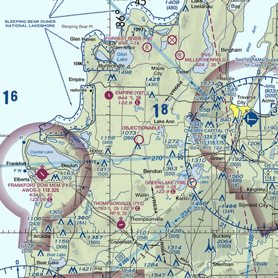 Lake Ann Airway Estates Airport (4M0) VFR Sectional  Gaming Mouse Pad