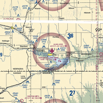 Alma Municipal Airport (4D9) VFR Sectional  Gaming Mouse Pad