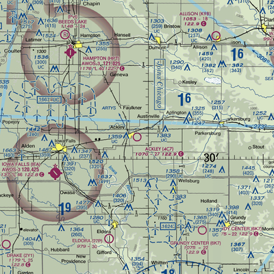 Ackley Municipal Airport (4C7) VFR Sectional  Gaming Mouse Pad