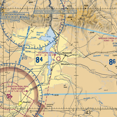 Shoshoni Municipal Airport (49U) VFR Sectional  Gaming Mouse Pad