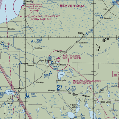 Northome Municipal Airport (43Y) VFR Sectional  Gaming Mouse Pad