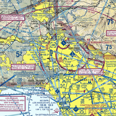 Van Nuys County Court Heliport (43L) VFR Sectional  Gaming Mouse Pad