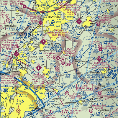 Red Stewart Airfield (40I) VFR Sectional  Gaming Mouse Pad