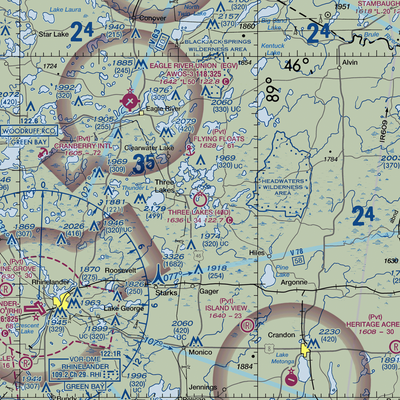 Three Lakes Municipal Airport (40D) VFR Sectional  Gaming Mouse Pad