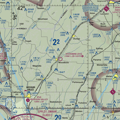 Woodbine Municipal Airport (3Y4) VFR Sectional  Gaming Mouse Pad