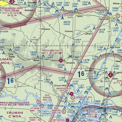 Roy Otten Memorial Airfield (3VS) VFR Sectional  Gaming Mouse Pad