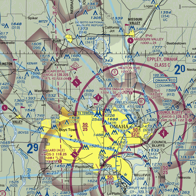 North Omaha Airport (3NO) VFR Sectional  Gaming Mouse Pad