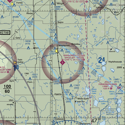 Mahnomen County Airport (3N8) VFR Sectional  Gaming Mouse Pad