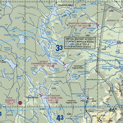 Nugent Chamberlain Lake Seaplane Base (39B) VFR Sectional Mouse Pad