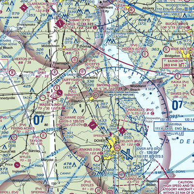 Smyrna Airport (38N) VFR Sectional  Gaming Mouse Pad