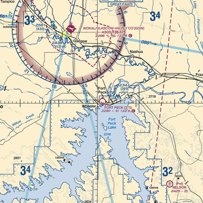 Fort Peck Airport (37S) VFR Sectional  Gaming Mouse Pad