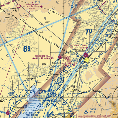 Rockford Municipal Airport (2U4) VFR Sectional  Gaming Mouse Pad