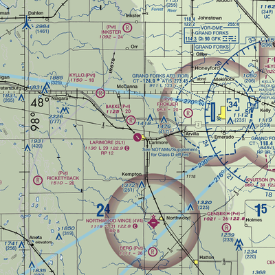 Larimore Municipal Airport (2L1) VFR Sectional  Gaming Mouse Pad