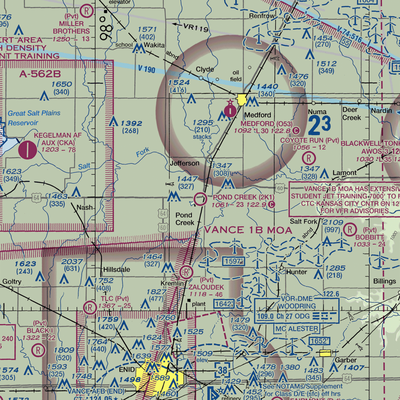 Pond Creek Municipal Airport (2K1) VFR Sectional  Gaming Mouse Pad