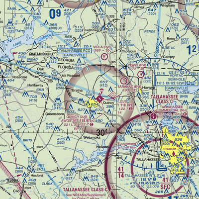 Quincy Municipal Airport (2J9) VFR Sectional  Gaming Mouse Pad