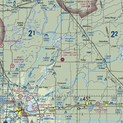 Cornell Municipal Airport (2H3) VFR Sectional  Gaming Mouse Pad