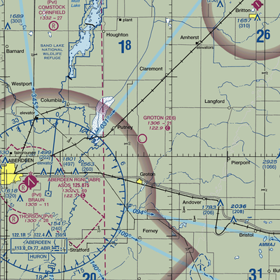 Groton Municipal Airport (2E6) VFR Sectional  Gaming Mouse Pad