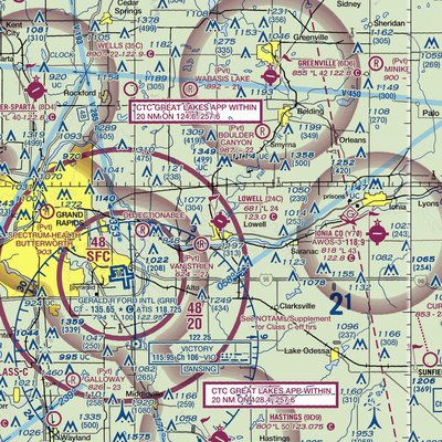 Lowell City Airport (24C) VFR Sectional  Gaming Mouse Pad