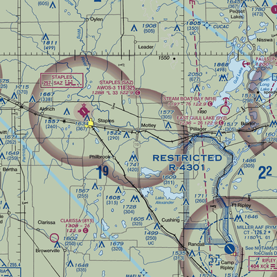 Morey's Airport (22Y) VFR Sectional  Gaming Mouse Pad