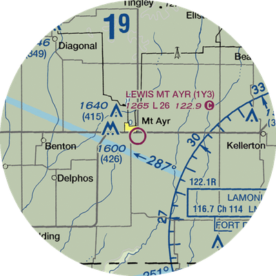 Judge Lewis Field Mt Ayr Municipal Airport (1Y3) VFR Sectional  Gaming Mouse Pad