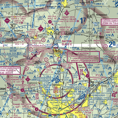 Waco Field (1WF) VFR Sectional  Gaming Mouse Pad