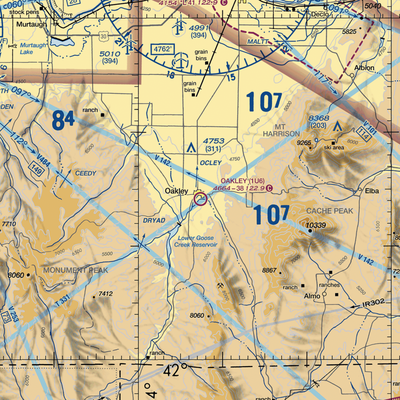 Oakley Municipal Airport (1U6) VFR Sectional  Gaming Mouse Pad