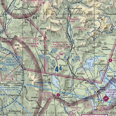 Plymouth Municipal Airport (1P1) VFR Sectional  Gaming Mouse Pad