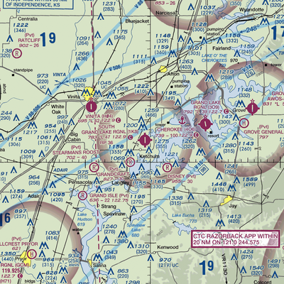 South Grand Lake Regional Airport (1K8) VFR Sectional  Gaming Mouse Pad