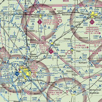 Delphi Municipal Airport (1I9) VFR Sectional  Gaming Mouse Pad