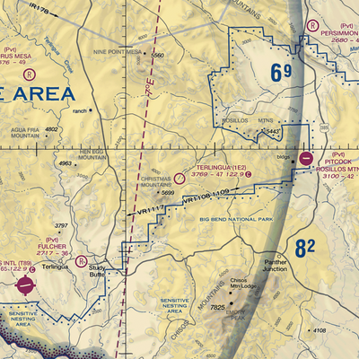 Terlingua Ranch Airport (1E2) VFR Sectional  Gaming Mouse Pad