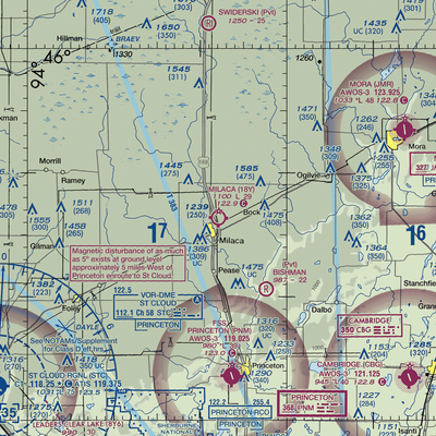 Milaca Municipal Airport (18Y) VFR Sectional  Gaming Mouse Pad