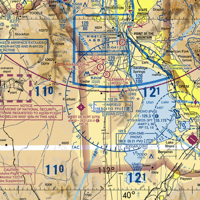 Jake Garn Airport (17U) VFR Sectional  Gaming Mouse Pad