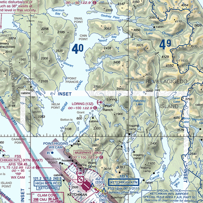 Loring Seaplane Base (13Z) VFR Sectional  Gaming Mouse Pad