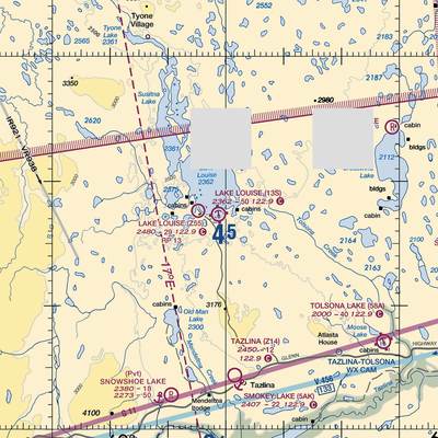 Lake Louise Seaplane Base (13S) VFR Sectional  Gaming Mouse Pad