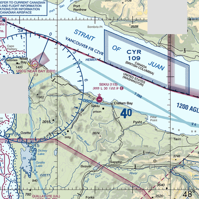 Sekiu Airport (11S) VFR Sectional  Gaming Mouse Pad