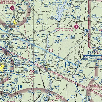 Fulton-Itawamba County Airport (11M) VFR Sectional  Gaming Mouse Pad