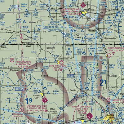 Lake Mills Municipal Airport (0Y6) VFR Sectional  Gaming Mouse Pad